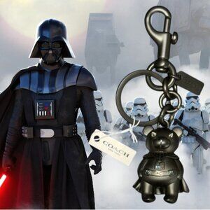 NWT-Star Wars X Coach Darth Vader Metal Bear Bag Charm Keychain F78818 New